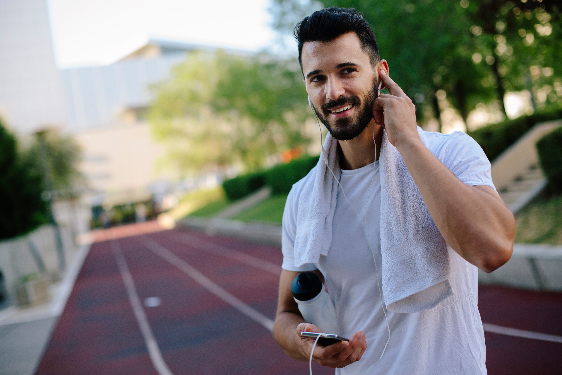 Man cooling down after a workout