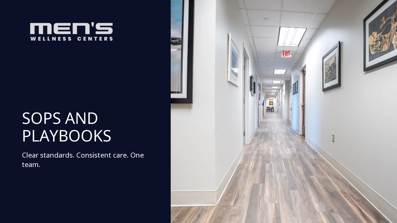 SOPs and Playbooks flat-panel SharePoint artwork for Men's Wellness Centers